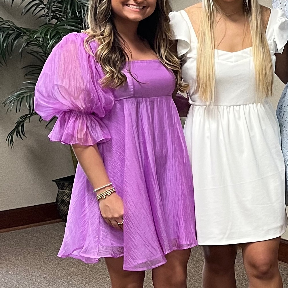 Buddy Love Purple Bubble sleeve dress